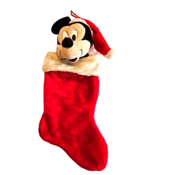 Disney Mickey Mouse Christmas Stocking Red Holiday Decor - Picture 1 of 2